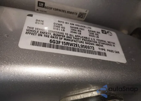 2014 Chevrolet Ss z USA, uszkodzony, nr VIN 6G3F15RW2EL956973